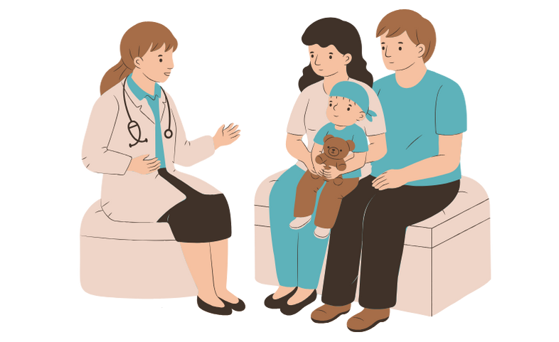 A family meeting with a doctor